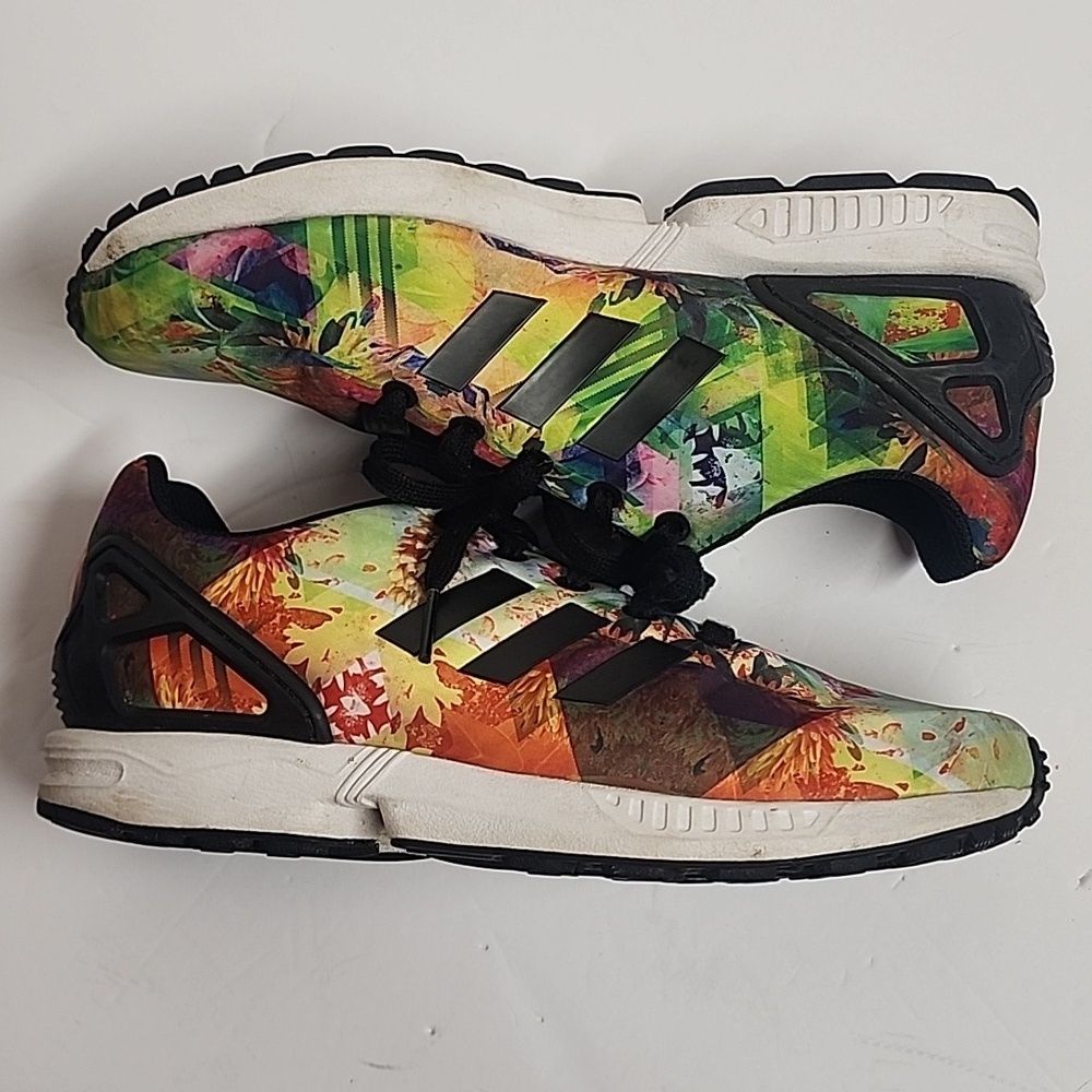 ADIDAS TORSION Multicolor floral artistic trainer sneakers UNISEX 6.5M/8W RARE!! - Picture 2 of 12